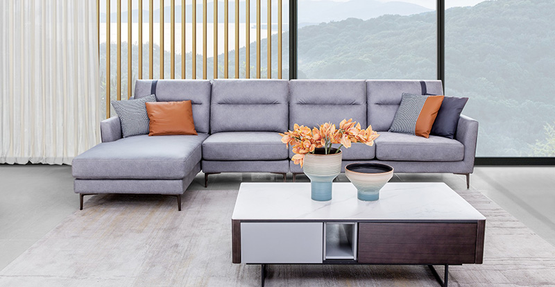 Moderne Minimalistisk Stue Teknologi Klut Liten leilighet Sofa Kombinasjon 621002
